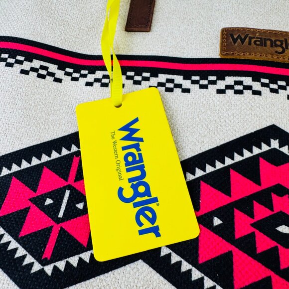 Wrangler Montana West Large Canvas Tote Zip-Top Shoulder Bag Southwest Pattern - Picture 6 of 8